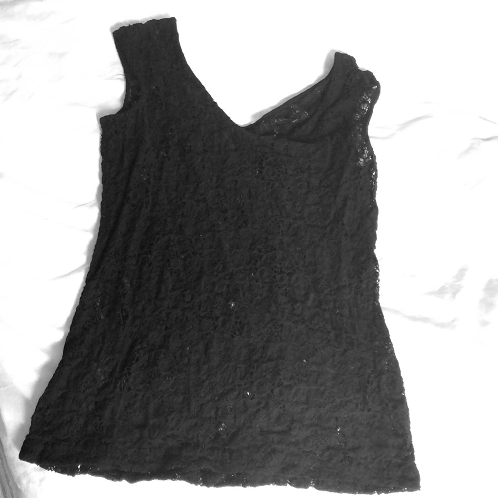 Simple black lace top